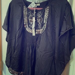 Black and bead-detailed top